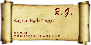Rajna Gyöngyi névjegykártya