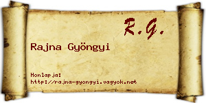 Rajna Gyöngyi névjegykártya